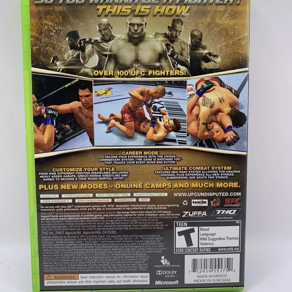 THQ UFC Undisputed 2010 (Xbox 360) THQ Rated T
